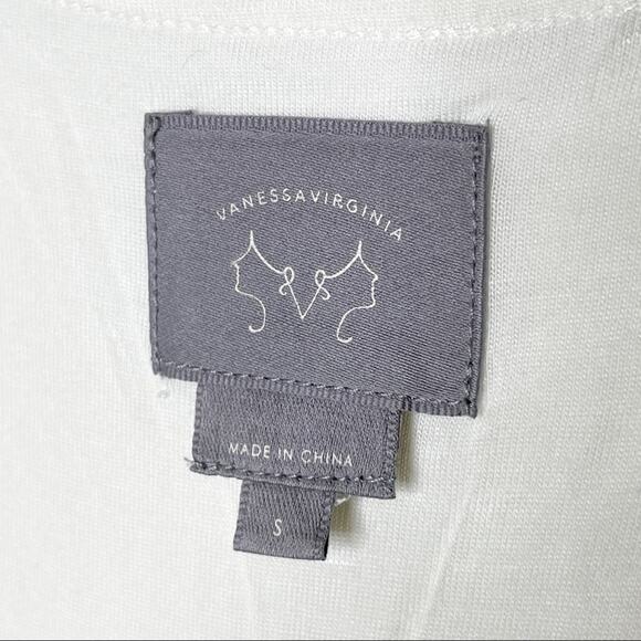 Vanessa Virginia Devi Embroidered Racerback Tank Top White Yellow Size Small - Picture 5 of 9